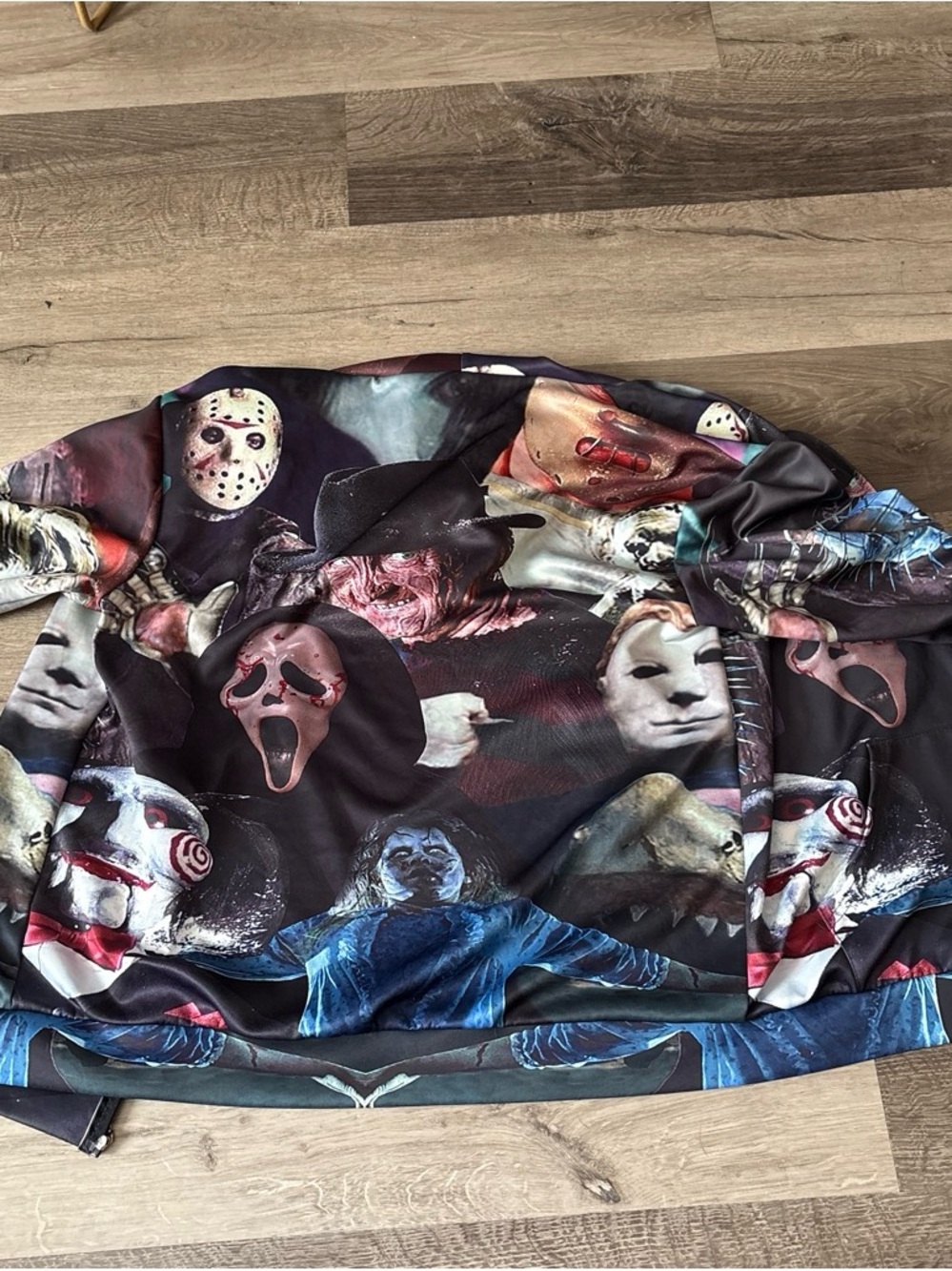 Men's Black Graphic Horror Mask Lightweight Jacket